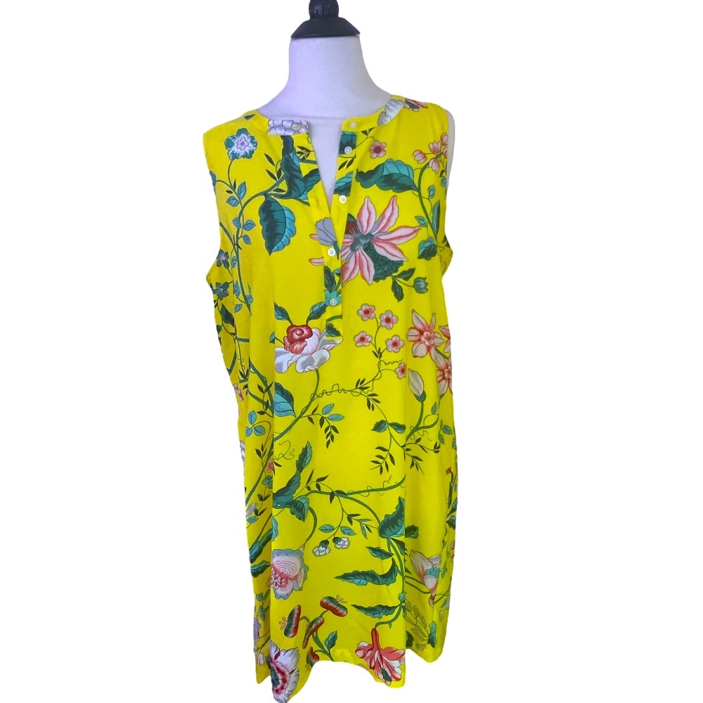 Loft Yellow Floral Midi Dress